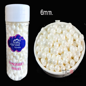 PERLAS COMESTIBLES 6 MM BLANCA x 85 GR